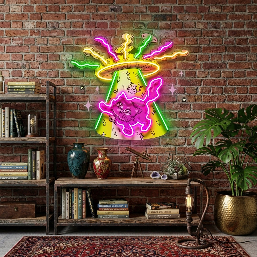 Adventurous Cat LED Neon Sign Light Pop Art