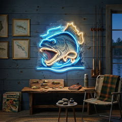 Aggressive Fish Counterattack LED Neon Sign Light Pop Art