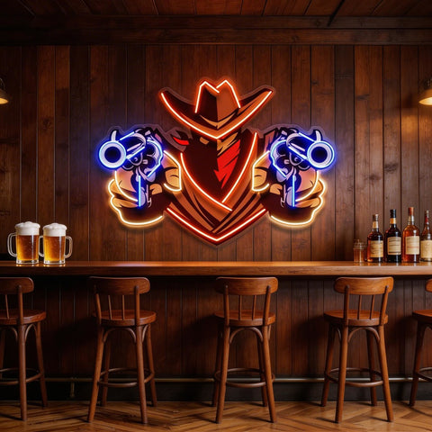 Aiming Guns LED Neon Sign Light Pop Art