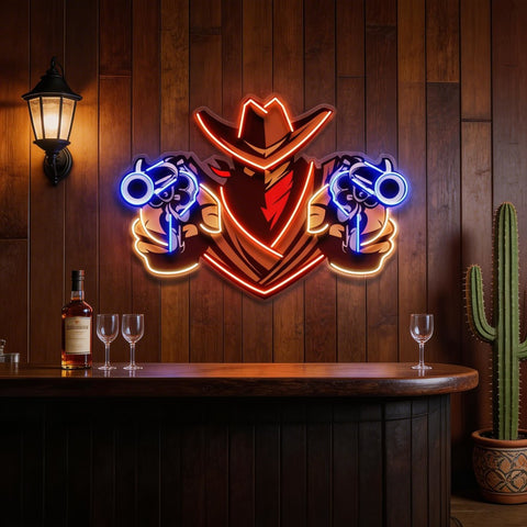 Aiming Guns LED Neon Sign Light Pop Art