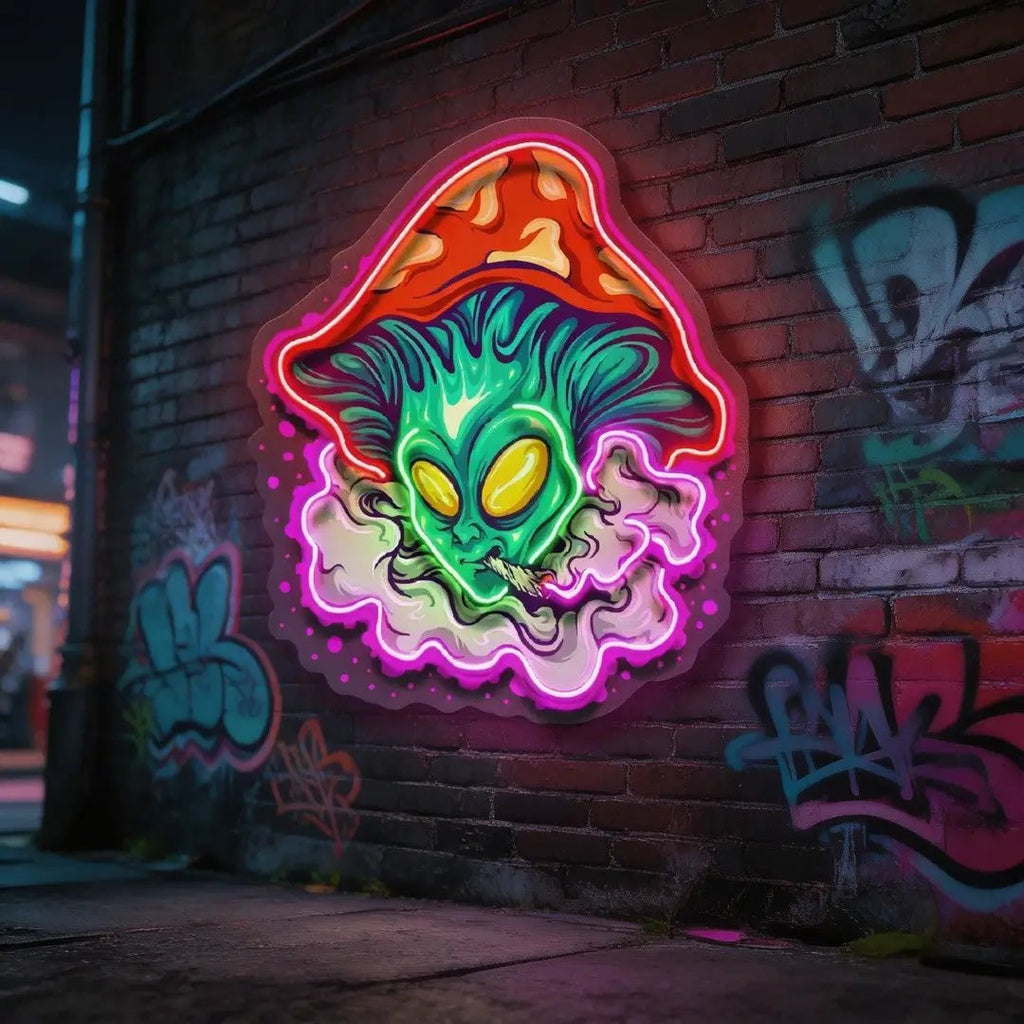 Alien Puff Shroom LED Neon Sign Light Pop Art