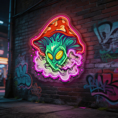 Alien Puff Shroom LED Neon Sign Light Pop Art