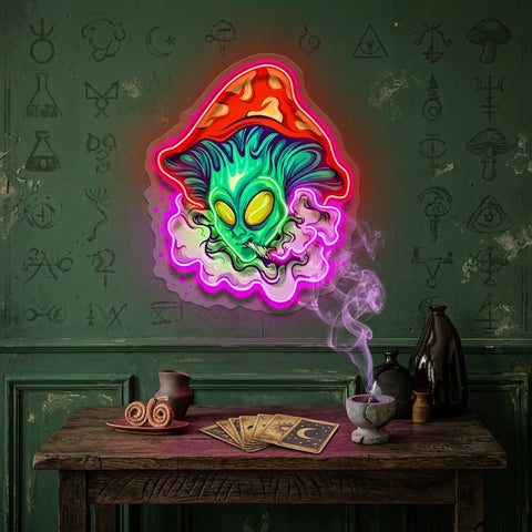 Alien Puff Shroom LED Neon Sign Light Pop Art
