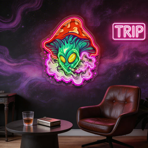 Alien Puff Shroom LED Neon Sign Light Pop Art