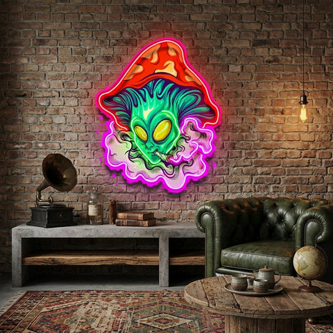 Alien Puff Shroom LED Neon Sign Light Pop Art