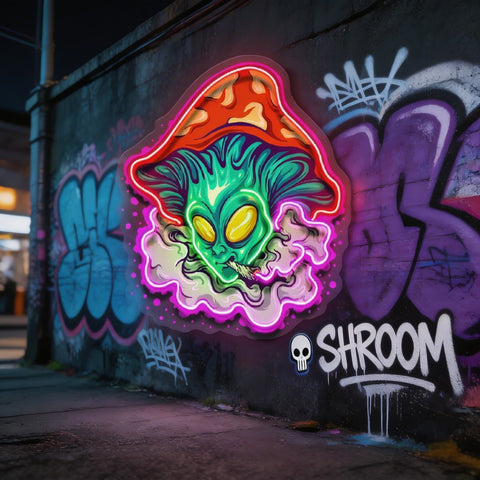 Alien Puff Shroom LED Neon Sign Light Pop Art