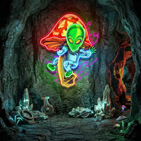 Alien Flying Mushrooms Galaxy LED Neon Sign Light Pop Art