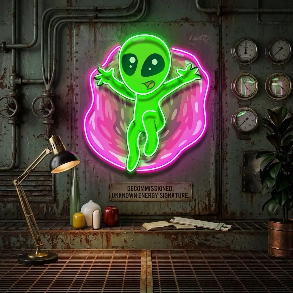 Aliens with funny poses LED Neon Sign Light Pop Art