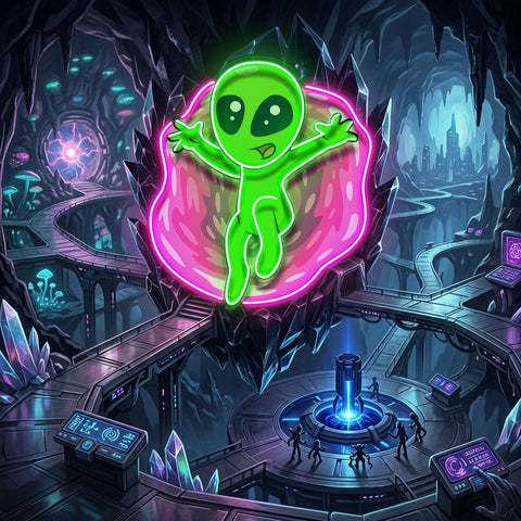 Aliens with funny poses LED Neon Sign Light Pop Art