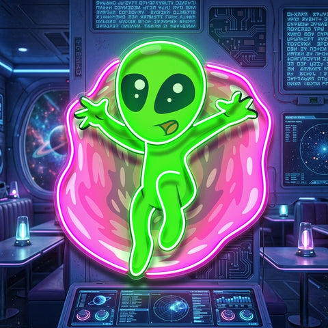 Aliens with funny poses LED Neon Sign Light Pop Art