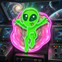Aliens with funny poses LED Neon Sign Light Pop Art