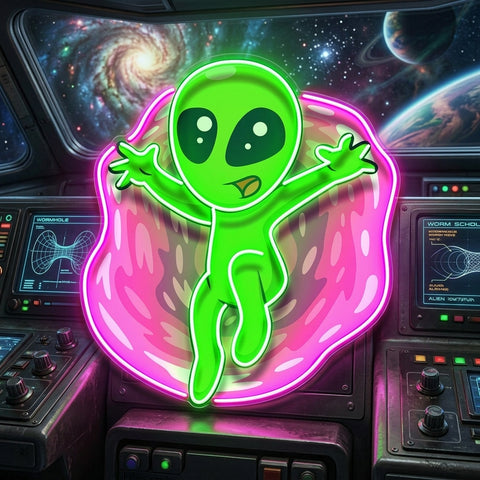 Aliens with funny poses LED Neon Sign Light Pop Art