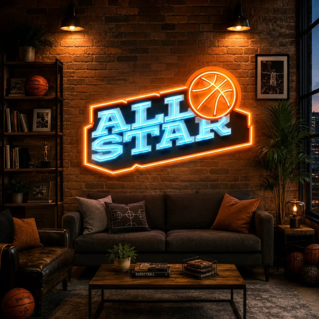 All Star League LED Neon Sign Light Pop Art