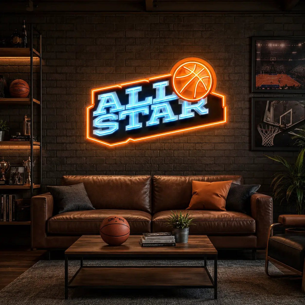 All Star League LED Neon Sign Light Pop Art