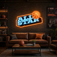 All Star League LED Neon Sign Light Pop Art