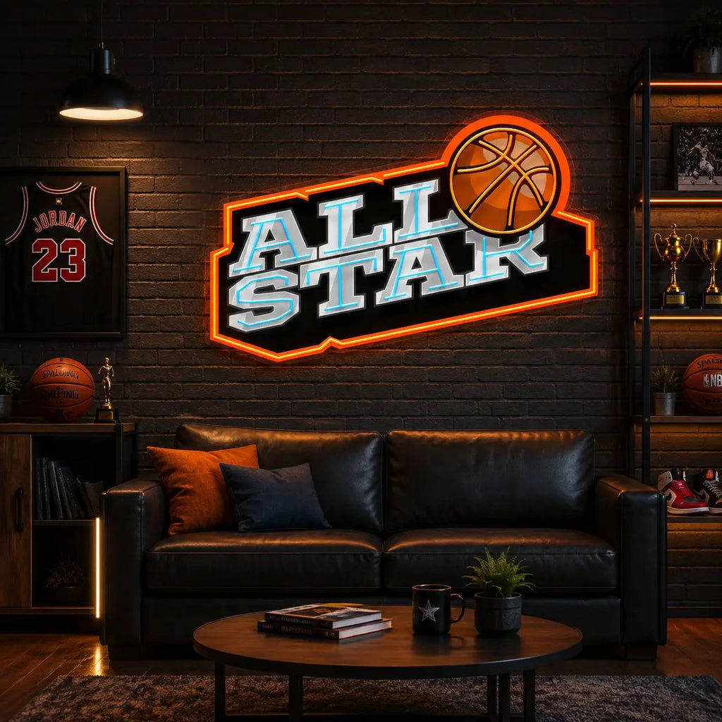 All Star League LED Neon Sign Light Pop Art