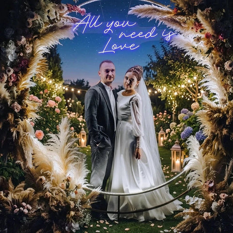 All You Need Is Love Led Neon Sign Light, Custom neon light sign for wedding