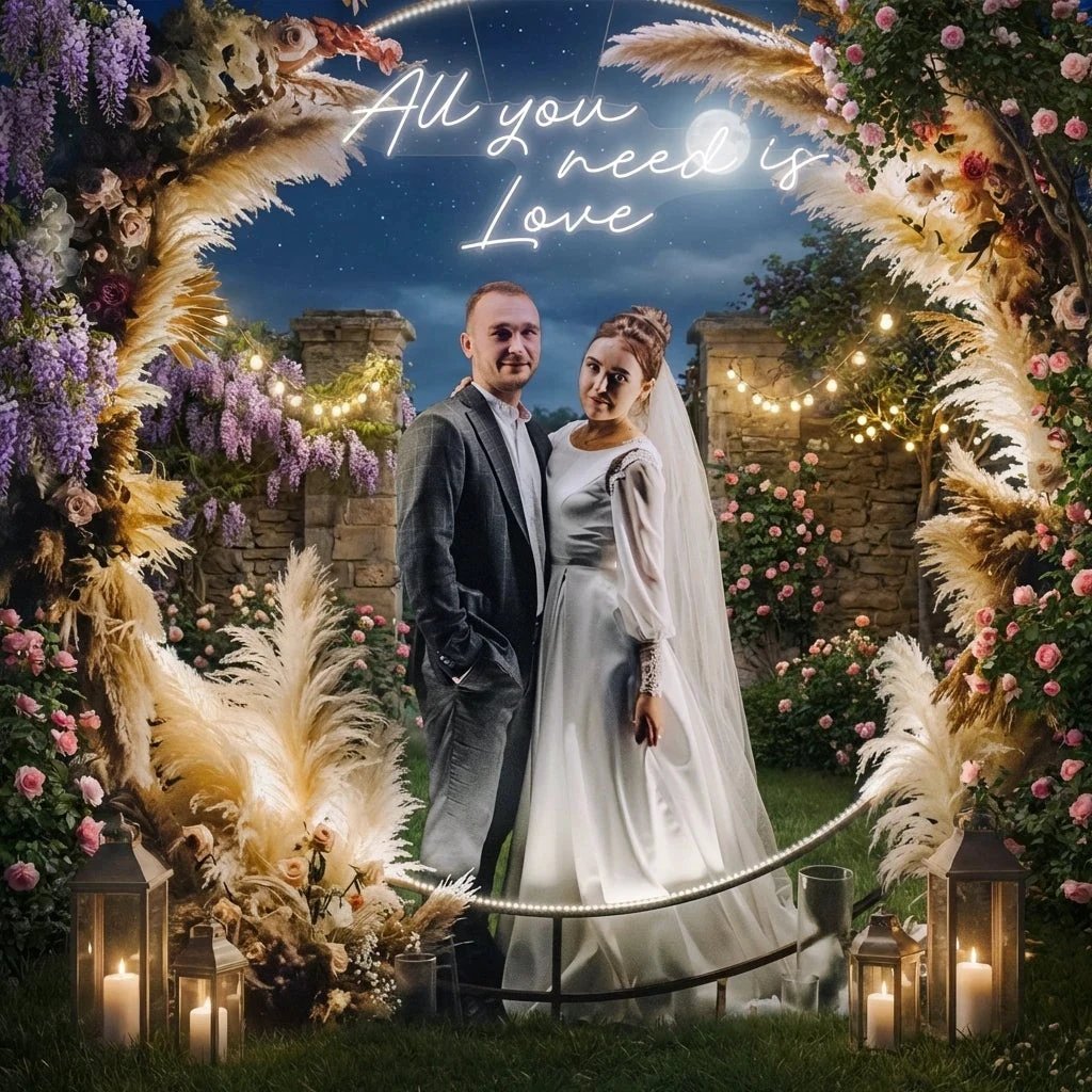 All You Need Is Love Led Neon Sign Light, Custom neon light sign for wedding
