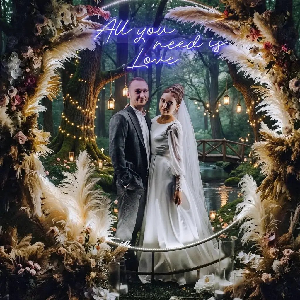All You Need Is Love Led Neon Sign Light, Custom neon light sign for wedding