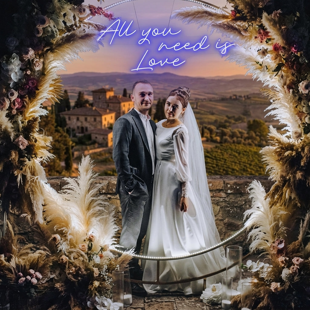 All You Need Is Love Led Neon Sign Light, Custom neon light sign for wedding
