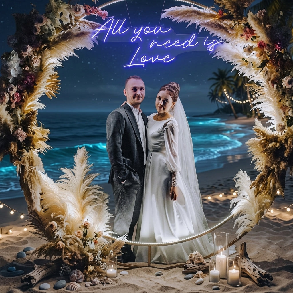 All You Need Is Love Led Neon Sign Light, Custom neon light sign for wedding