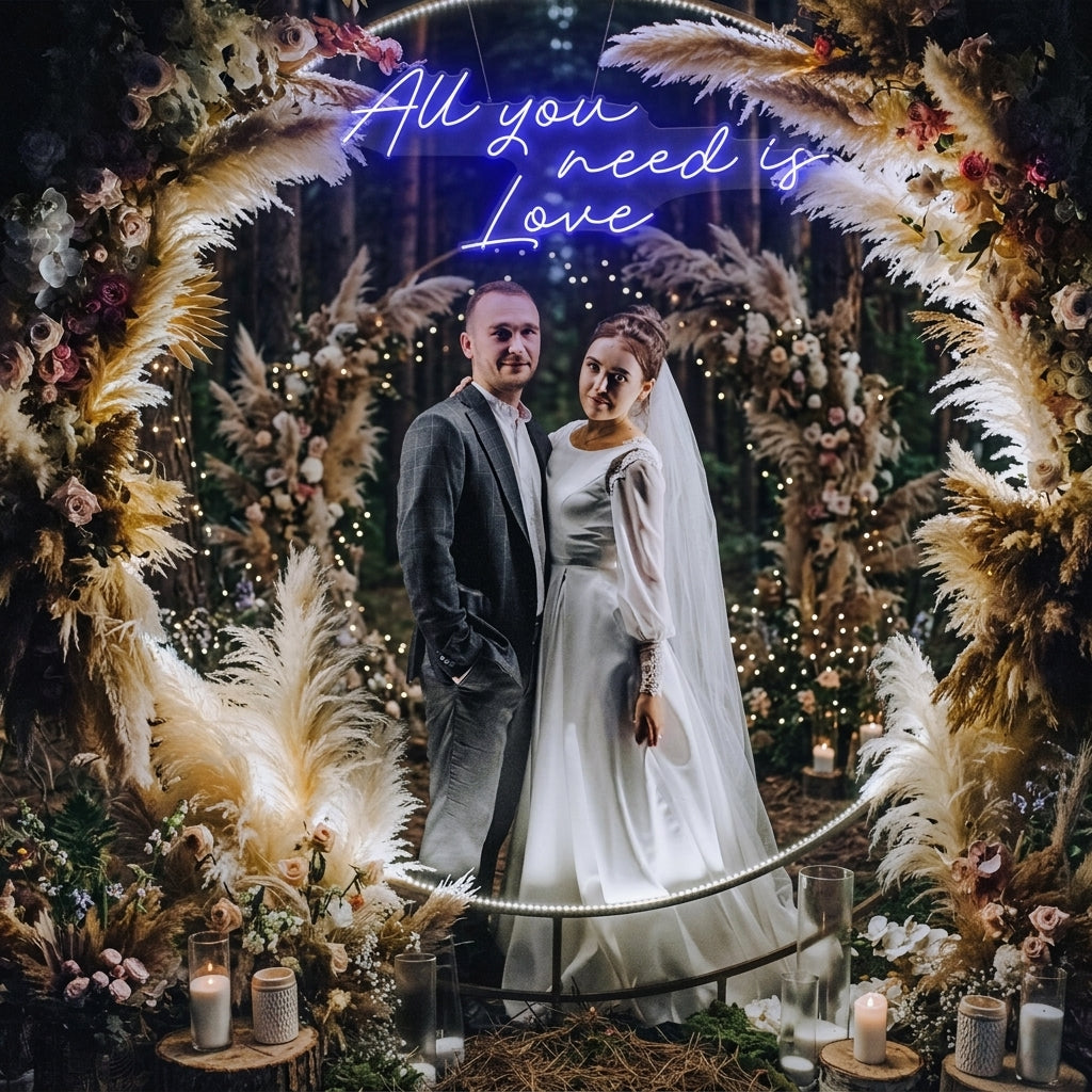 All You Need Is Love Led Neon Sign Light, Custom neon light sign for wedding