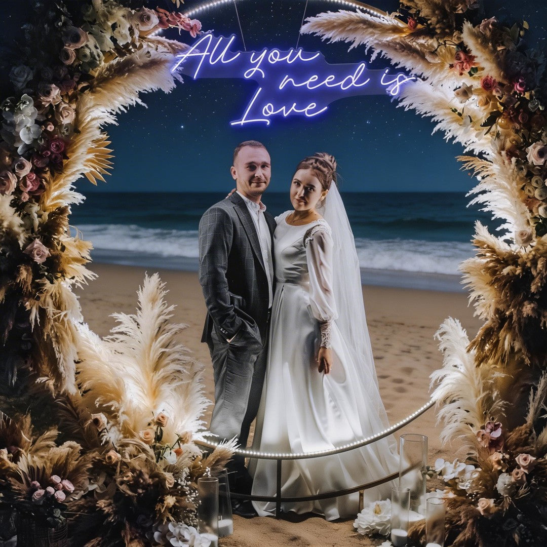 All You Need Is Love Led Neon Sign Light, Custom neon light sign for wedding