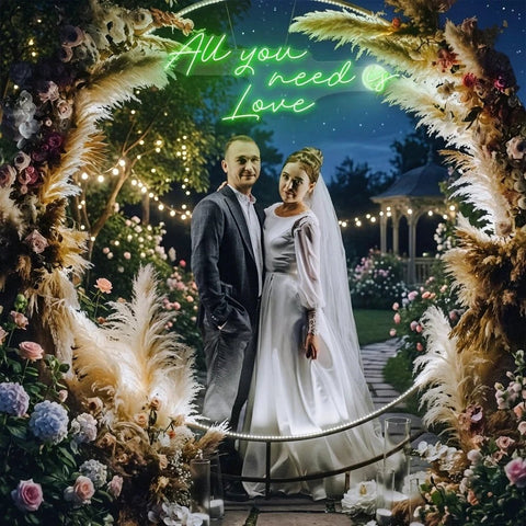 All You Need Is Love Led Neon Sign Light, Custom neon light sign for wedding