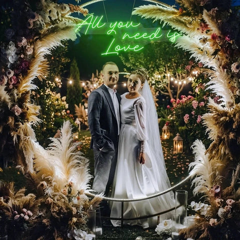 All You Need Is Love Led Neon Sign Light, Custom neon light sign for wedding