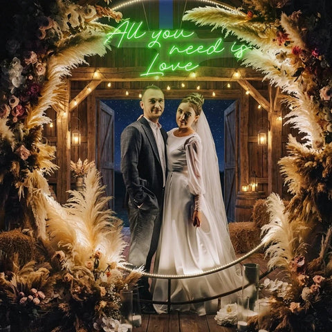 All You Need Is Love Led Neon Sign Light, Custom neon light sign for wedding