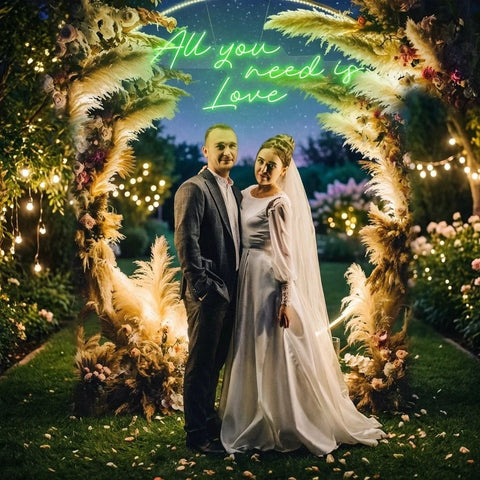 All You Need Is Love Led Neon Sign Light, Custom neon light sign for wedding