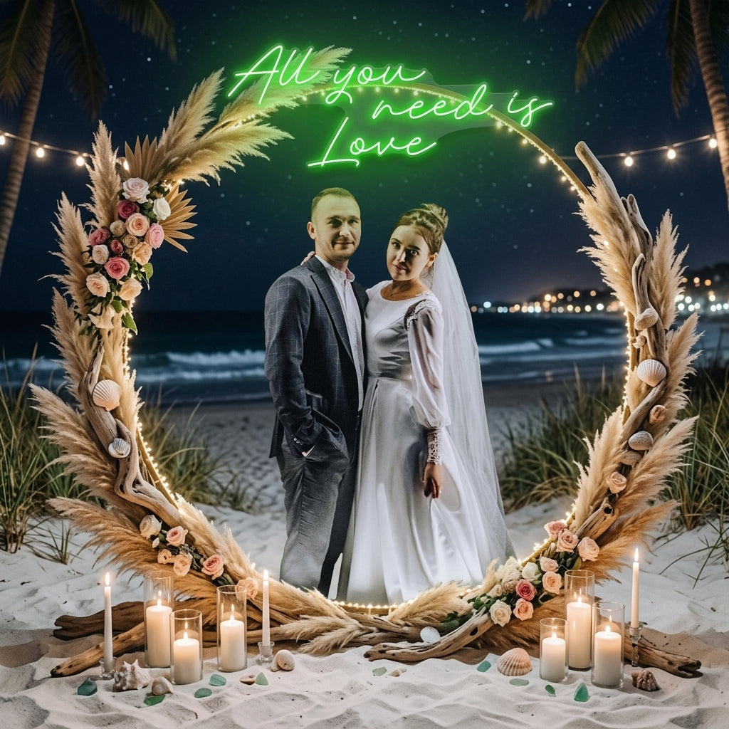 All You Need Is Love Led Neon Sign Light, Custom neon light sign for wedding