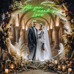 All You Need Is Love Led Neon Sign Light, Custom neon light sign for wedding