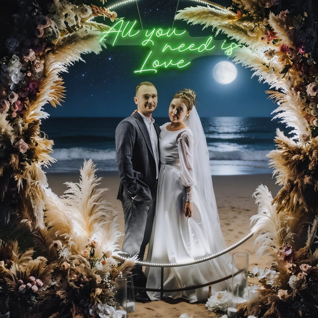 All You Need Is Love Led Neon Sign Light, Custom neon light sign for wedding