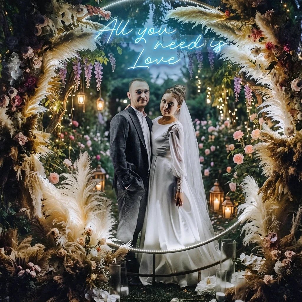 All You Need Is Love Led Neon Sign Light, Custom neon light sign for wedding