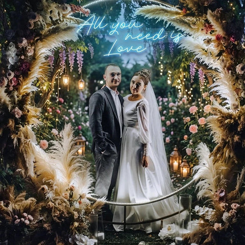 All You Need Is Love Led Neon Sign Light, Custom neon light sign for wedding