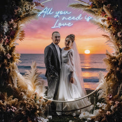 All You Need Is Love Led Neon Sign Light, Custom neon light sign for wedding
