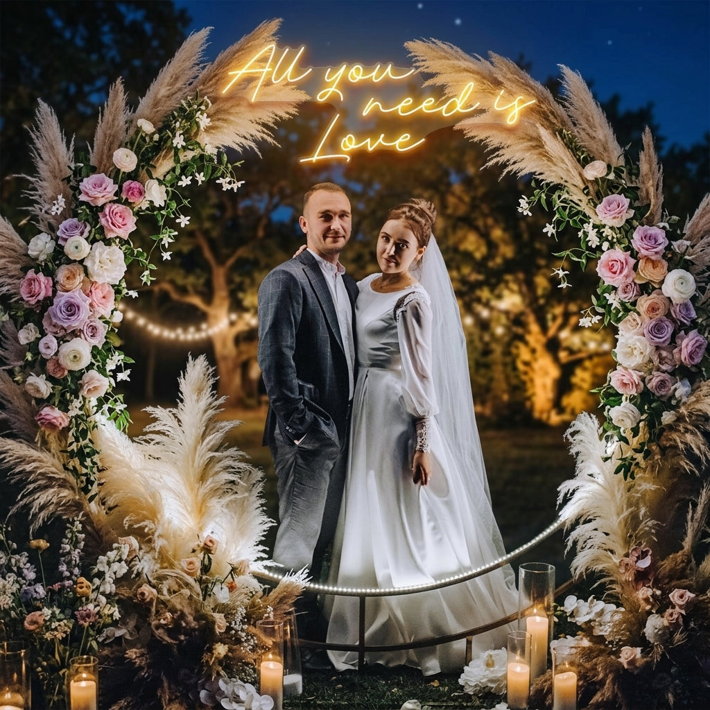 All You Need Is Love Led Neon Sign Light, Custom neon light sign for wedding