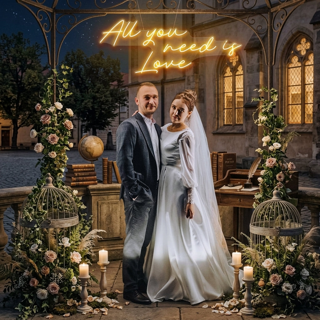 All You Need Is Love Led Neon Sign Light, Custom neon light sign for wedding
