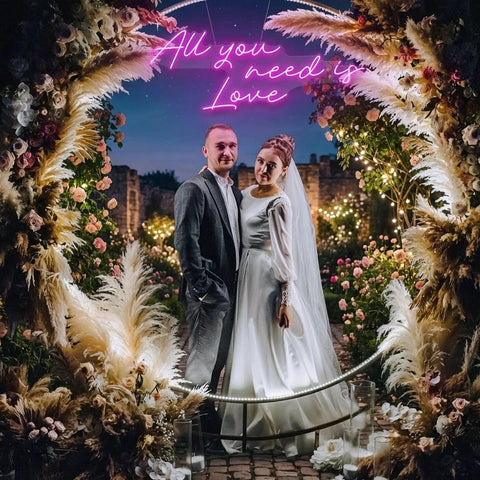 All You Need Is Love Led Neon Sign Light, Custom neon light sign for wedding
