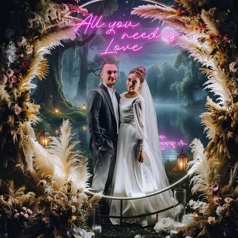 All You Need Is Love Led Neon Sign Light, Custom neon light sign for wedding