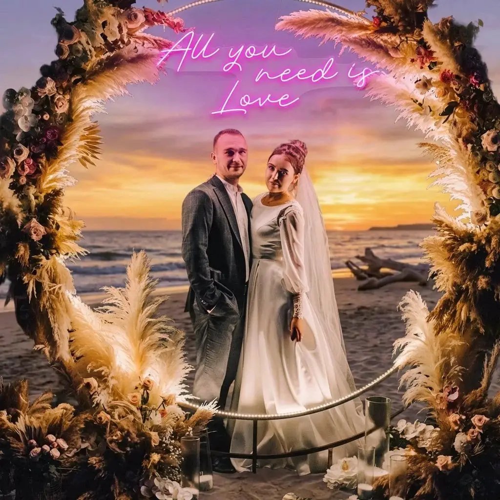 All You Need Is Love Led Neon Sign Light, Custom neon light sign for wedding