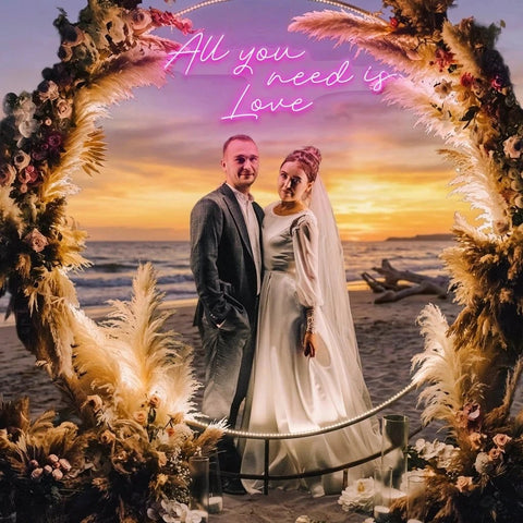 All You Need Is Love Led Neon Sign Light, Custom neon light sign for wedding