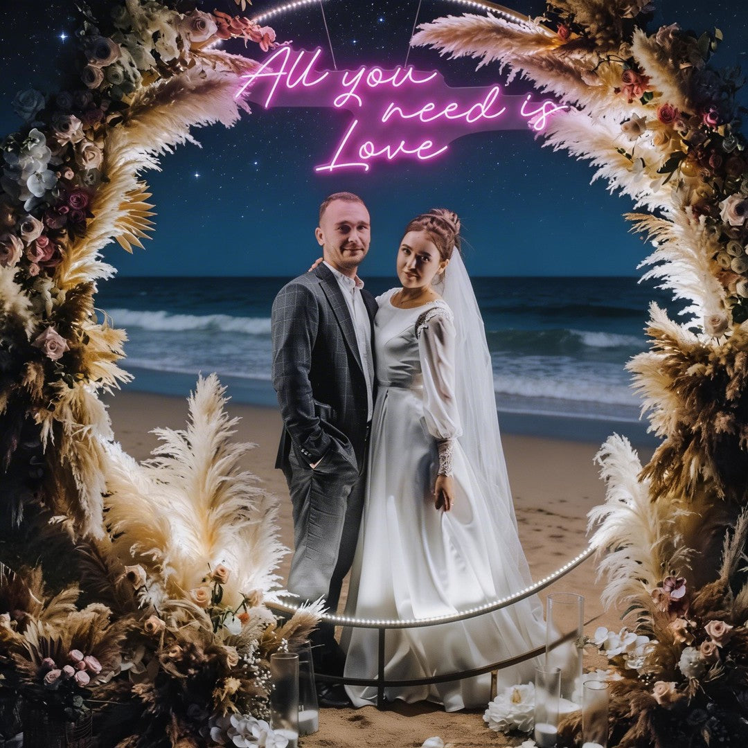 All You Need Is Love Led Neon Sign Light, Custom neon light sign for wedding