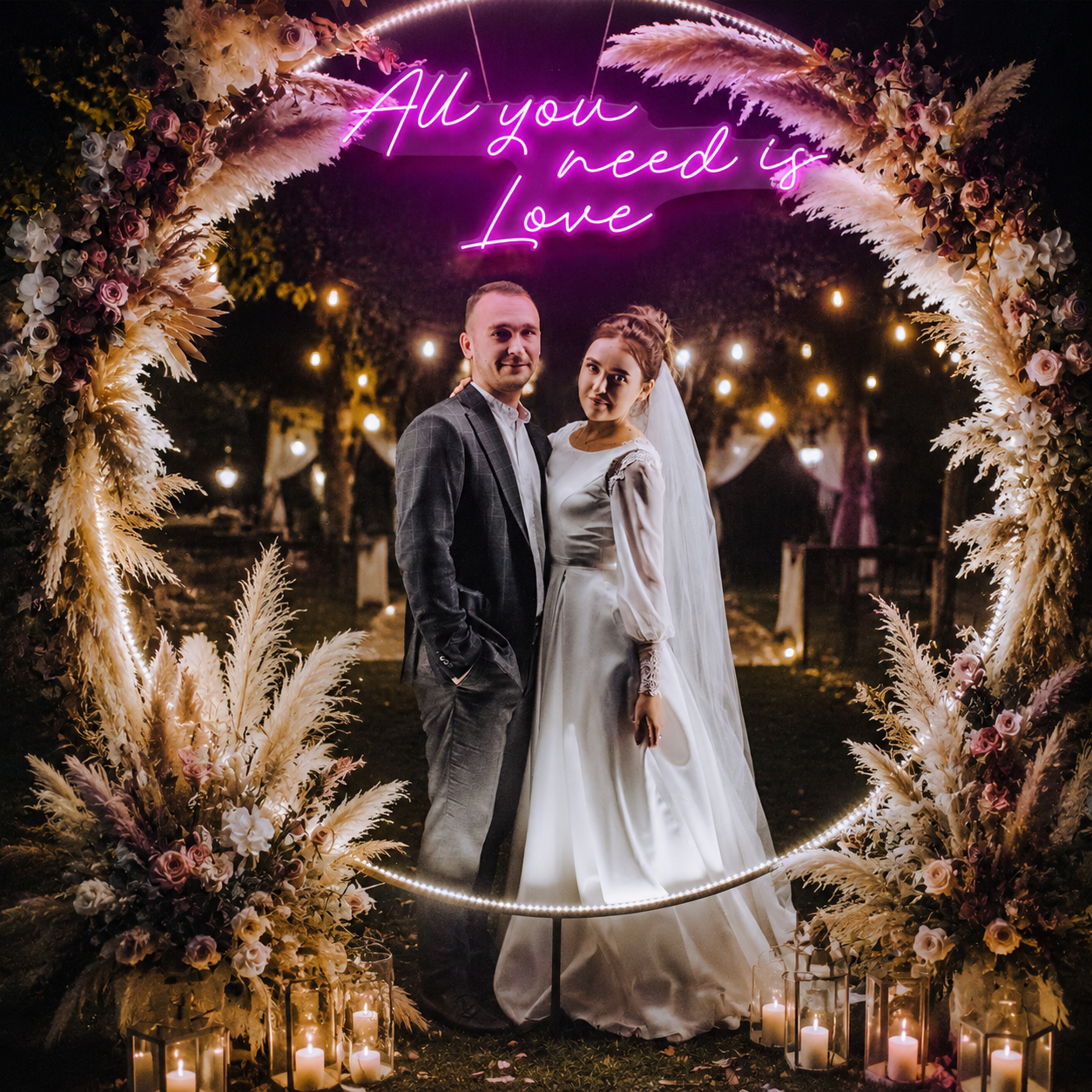 All You Need Is Love Led Neon Sign Light, Custom neon light sign for wedding