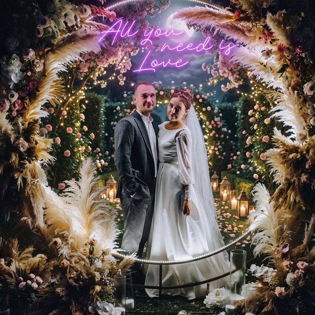 All You Need Is Love Led Neon Sign Light, Custom neon light sign for wedding