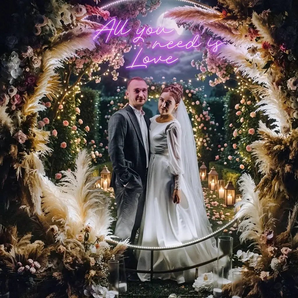 All You Need Is Love Led Neon Sign Light, Custom neon light sign for wedding