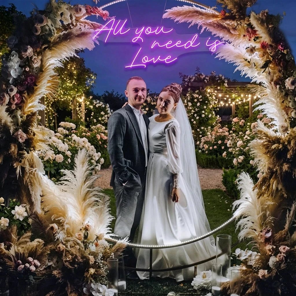 All You Need Is Love Led Neon Sign Light, Custom neon light sign for wedding