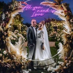 All You Need Is Love Led Neon Sign Light, Custom neon light sign for wedding