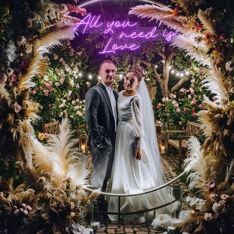 All You Need Is Love Led Neon Sign Light, Custom neon light sign for wedding